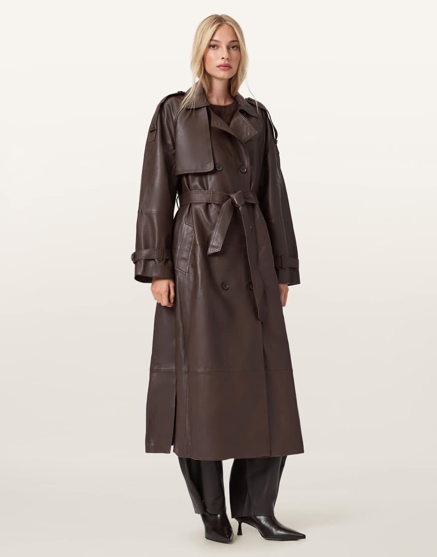 AllSaints - Reed - Trenchcoat in Bitterbraun-Brown von AllSaints