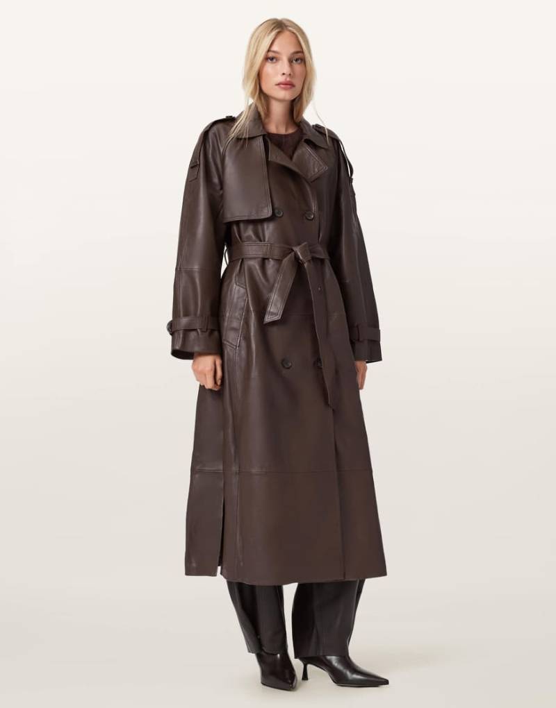 AllSaints - Reed - Trenchcoat in Bitterbraun-Brown von AllSaints