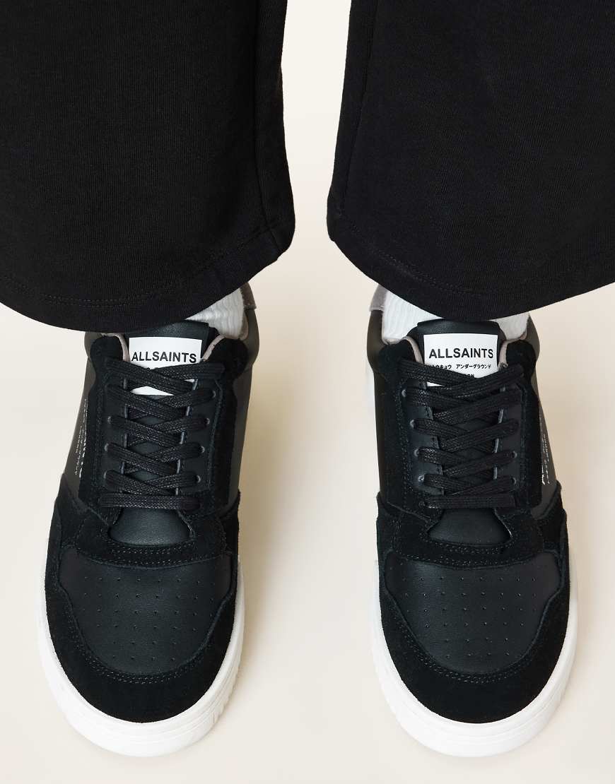 AllSaints - Regan - Low Top Sneaker in Schwarz/Grau von AllSaints