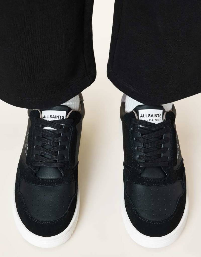 AllSaints - Regan - Low Top Sneaker in Schwarz/Grau von AllSaints