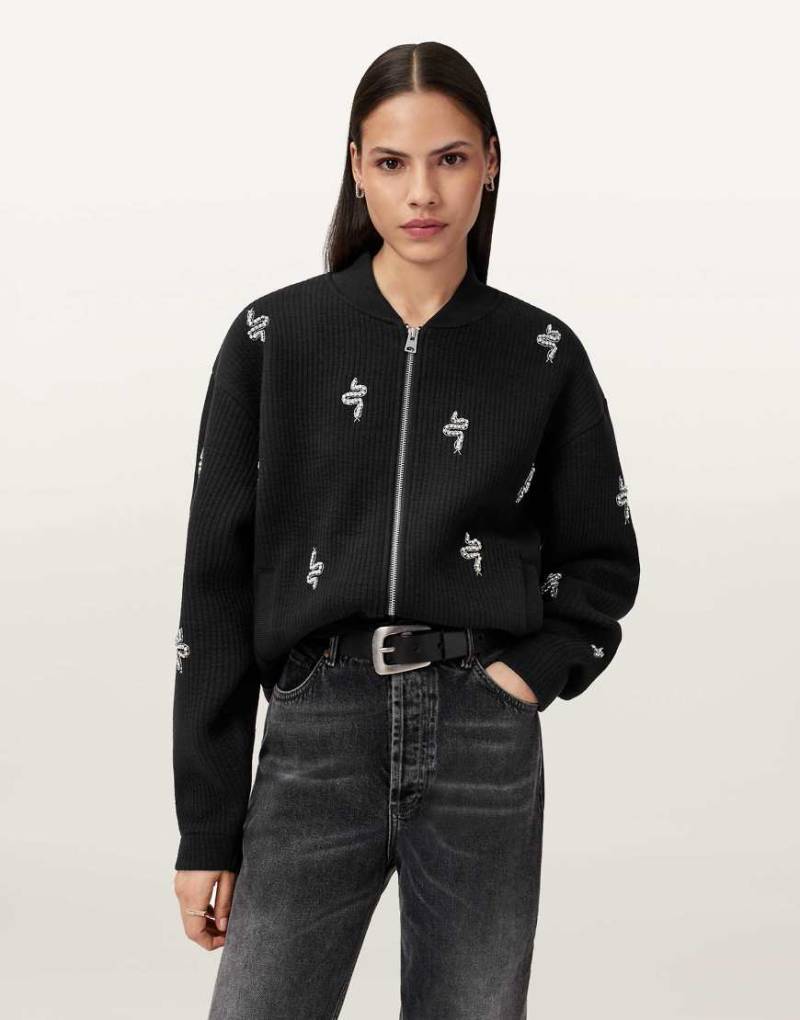 AllSaints - Rhea Bea - Bomberjacke in Schwarz von AllSaints