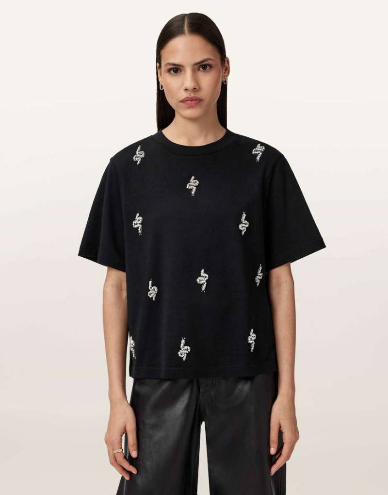 AllSaints - Rhea Lisa - T-Shirt in Schwarz AllSaints - Rhea Lisa - T-Shirt in Schwarz von AllSaints