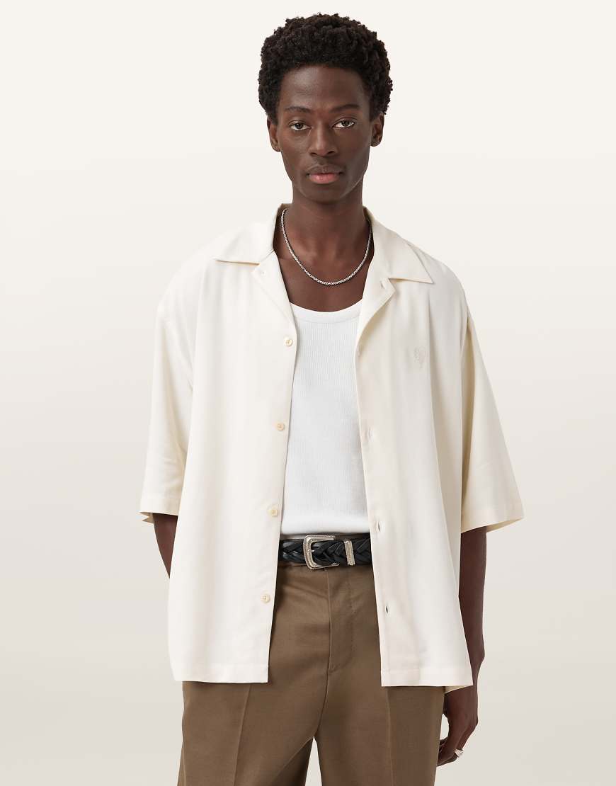 AllSaints - Rialto - Kurzärmliges Hemd in Jetstream-Weiß von AllSaints