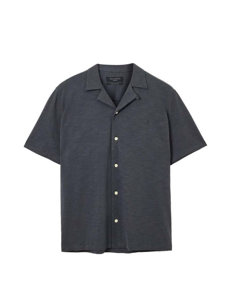 AllSaints - Robson - Kurzärmliges Hemd in Phantom-Blau von AllSaints