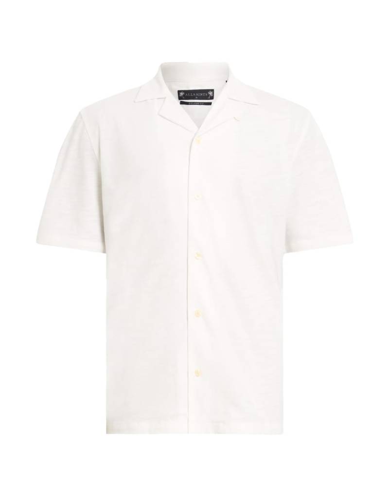 AllSaints - Robson - Kurzärmliges Hemd in Wollweiß von AllSaints