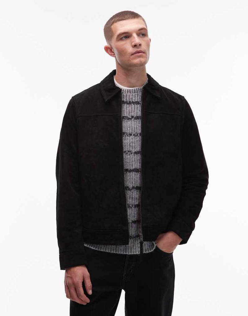 AllSaints - Rone - Jacke aus Wildleder in Schwarz von AllSaints