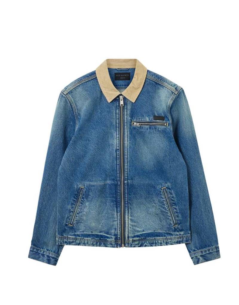 AllSaints - Rothwell - Jeansjacke in verwaschenem Indigo-Grau von AllSaints