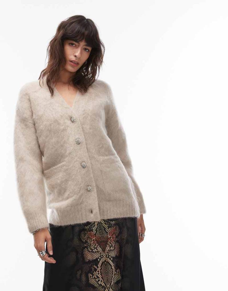 AllSaints - Rubi - Strickjacke in Creme-Weiß von AllSaints