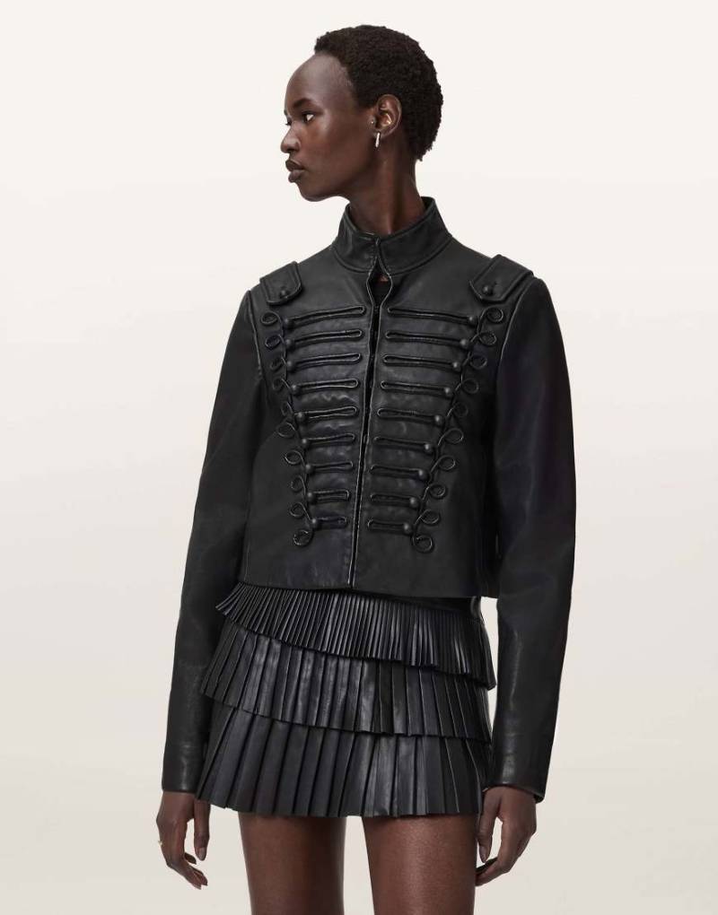 AllSaints - Rummy - Lederjacke in Schwarz von AllSaints
