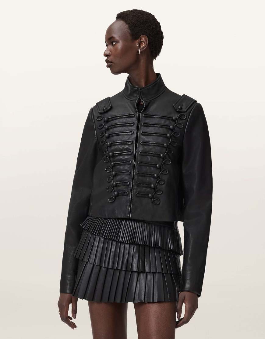 AllSaints - Rummy - Lederjacke in Schwarz von AllSaints