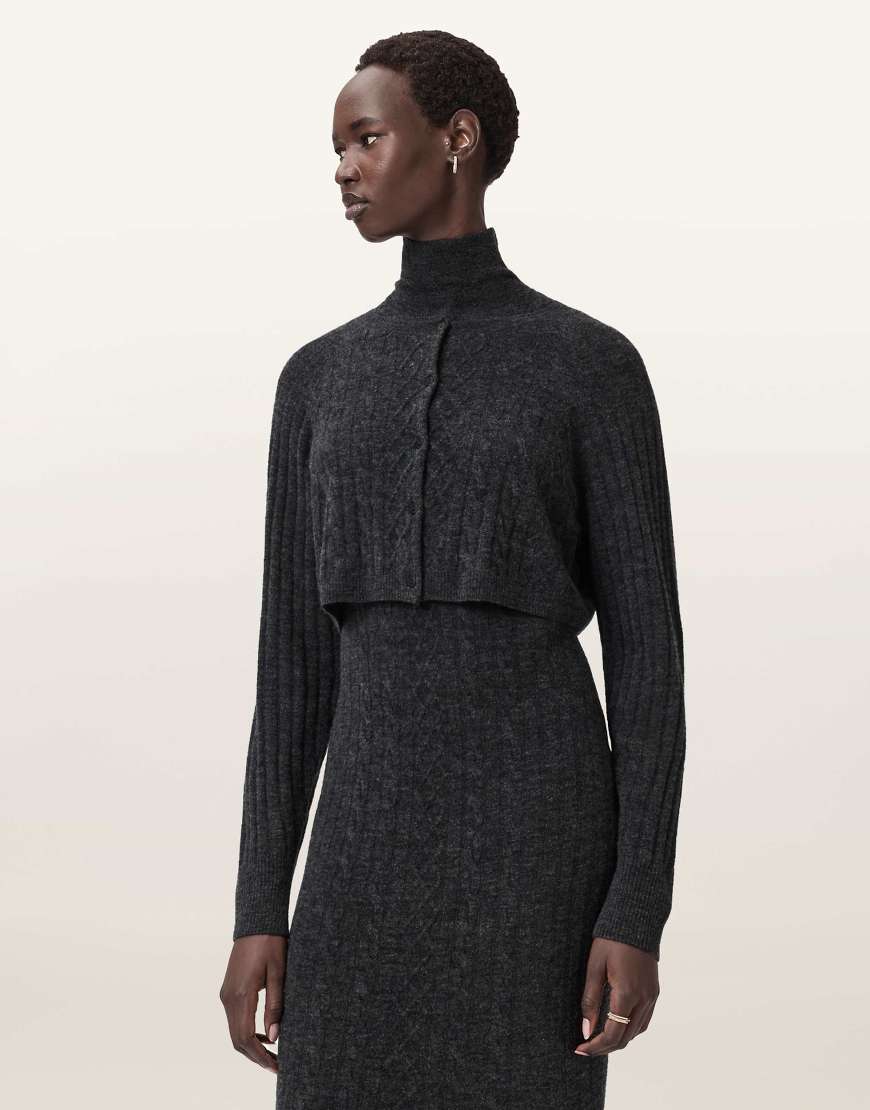 AllSaints - Sabine - Kleid in Anthrazitgrau von AllSaints