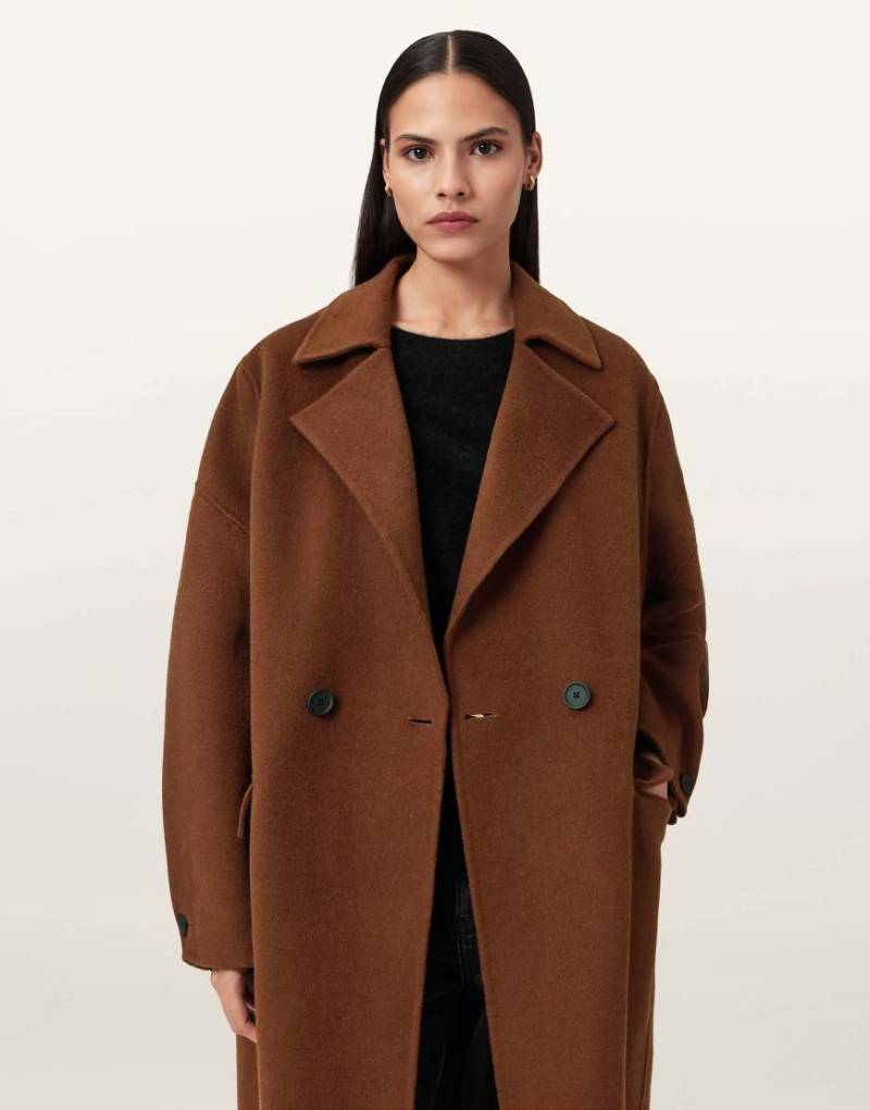 AllSaints - Sellma - Mantel in Kamelbraun-Brown von AllSaints