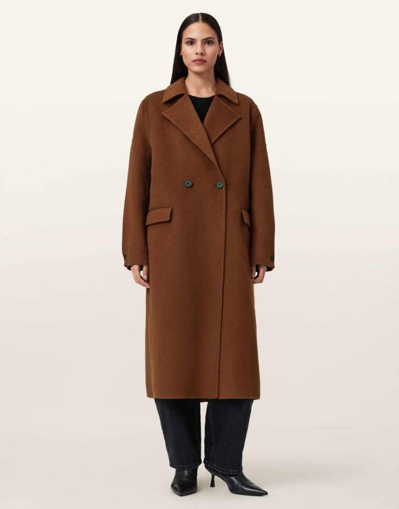 AllSaints - Sellma - Mantel in Zimtbraun-Brown von AllSaints