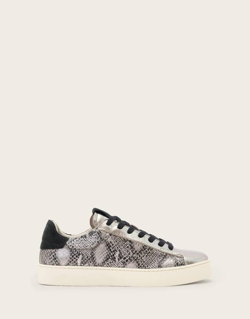 AllSaints - Shana - Metallic-Sneaker in Silber/Schwarz-Grau von AllSaints