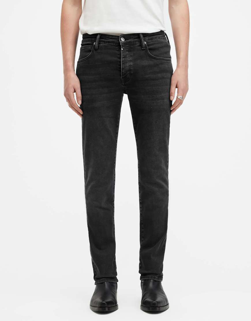 AllSaints - Sid - Jeans in schwarzer Waschung von AllSaints