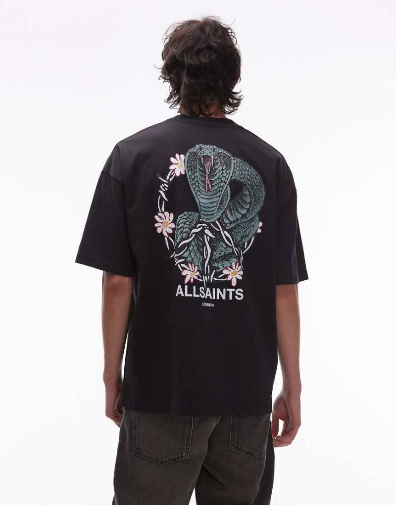 AllSaints - Snakebite - T-Shirt in Schwarz mit Print von AllSaints
