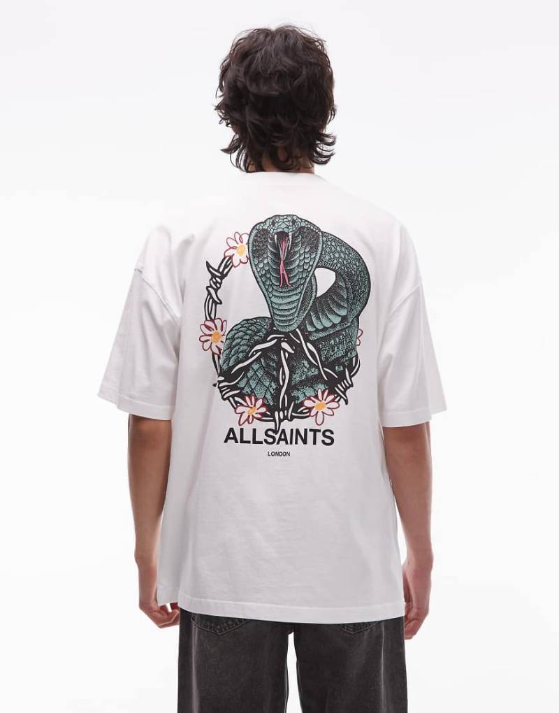 AllSaints - Snakebite - T-Shirt in Weiß mit Print von AllSaints
