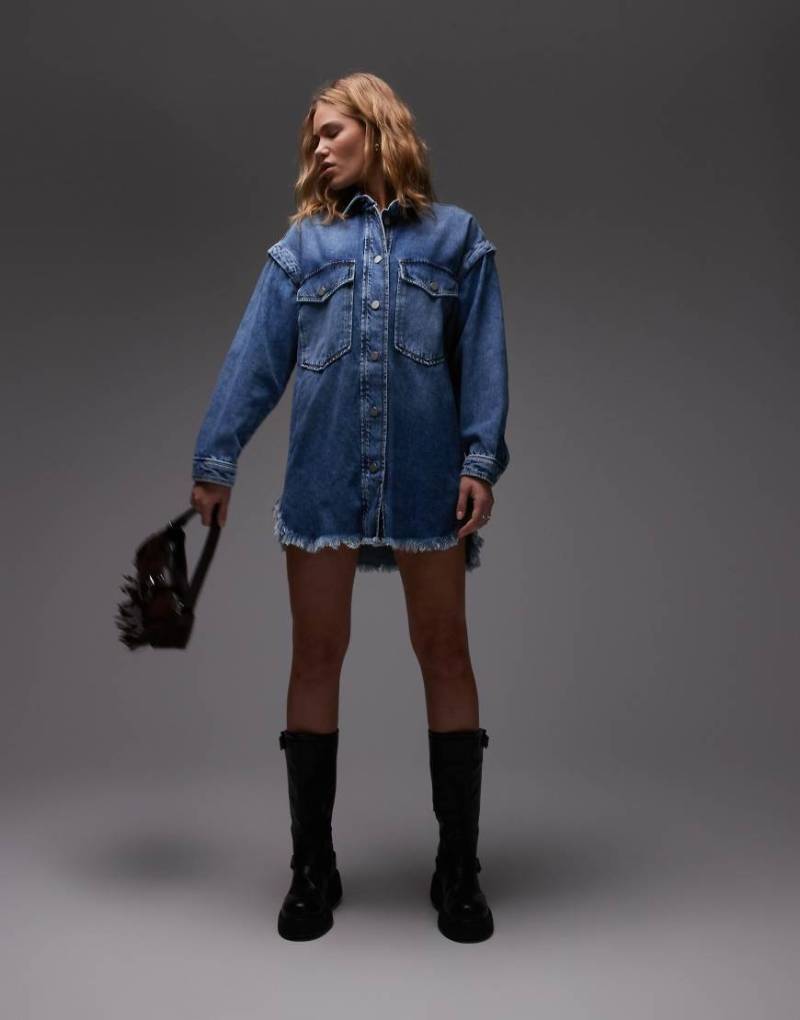 AllSaints - Snap - Kleid in mittlerem Indigoblau von AllSaints