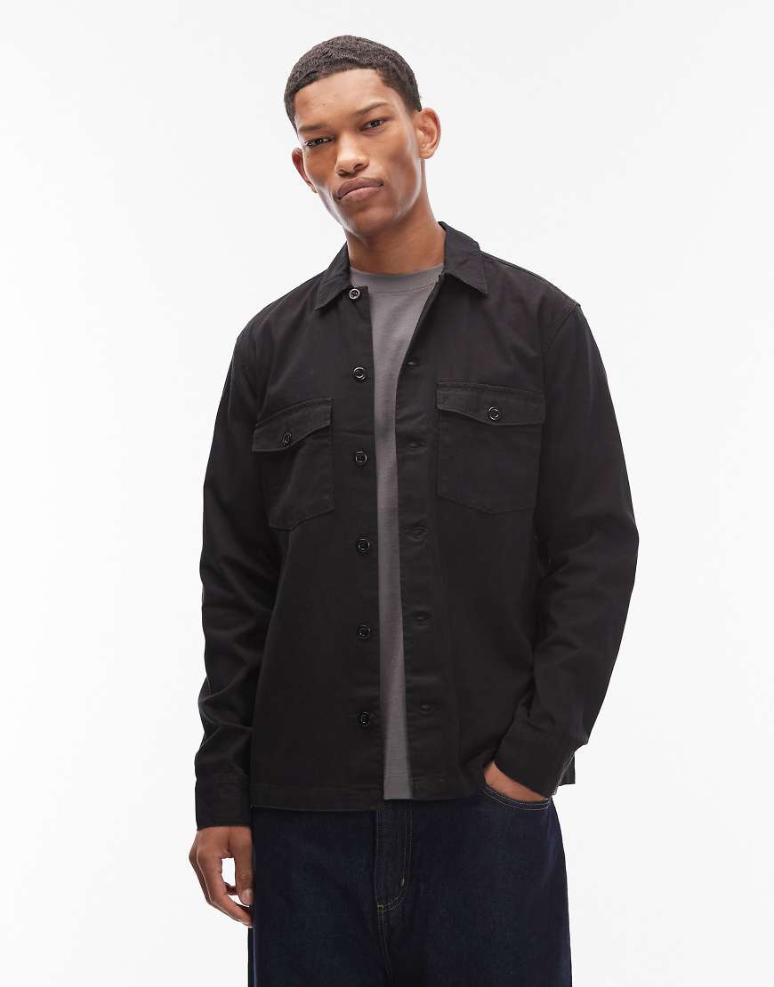 AllSaints - Spotter - Slim Fit Hemdjacke in Schwarz von AllSaints