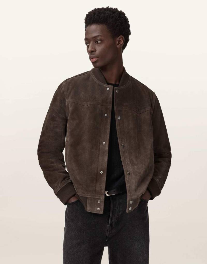 AllSaints - Stafford - Bomberjacke in Waldbraun-Brown von AllSaints
