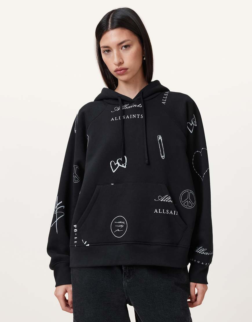 AllSaints - Stina Talon - Kapuzenpullover in Schwarz AllSaints - Stina Talon - Kapuzenpullover in Schwarz von AllSaints