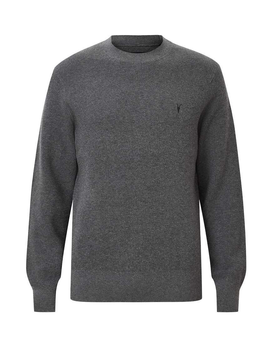 AllSaints - Sweatshirt in Monument-Grau mit Waffelstruktur von AllSaints