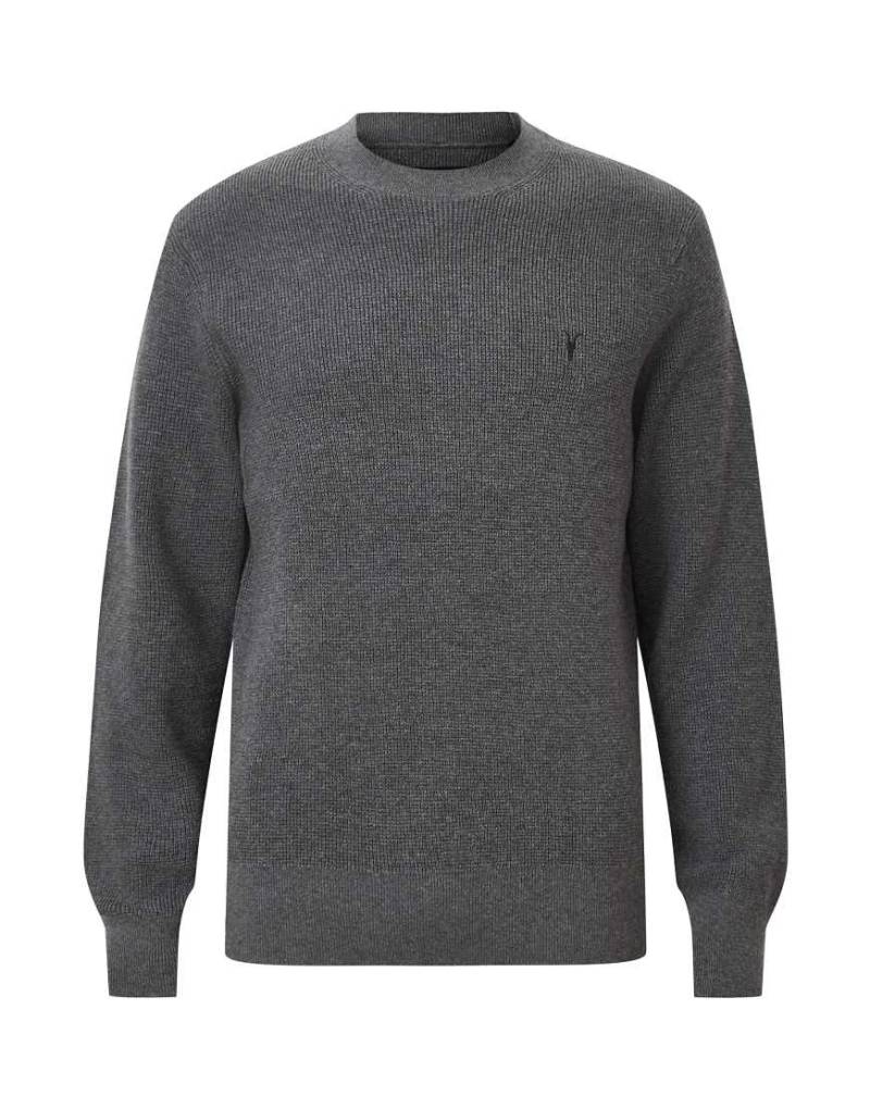 AllSaints - Sweatshirt in Monument-Grau mit Waffelstruktur von AllSaints