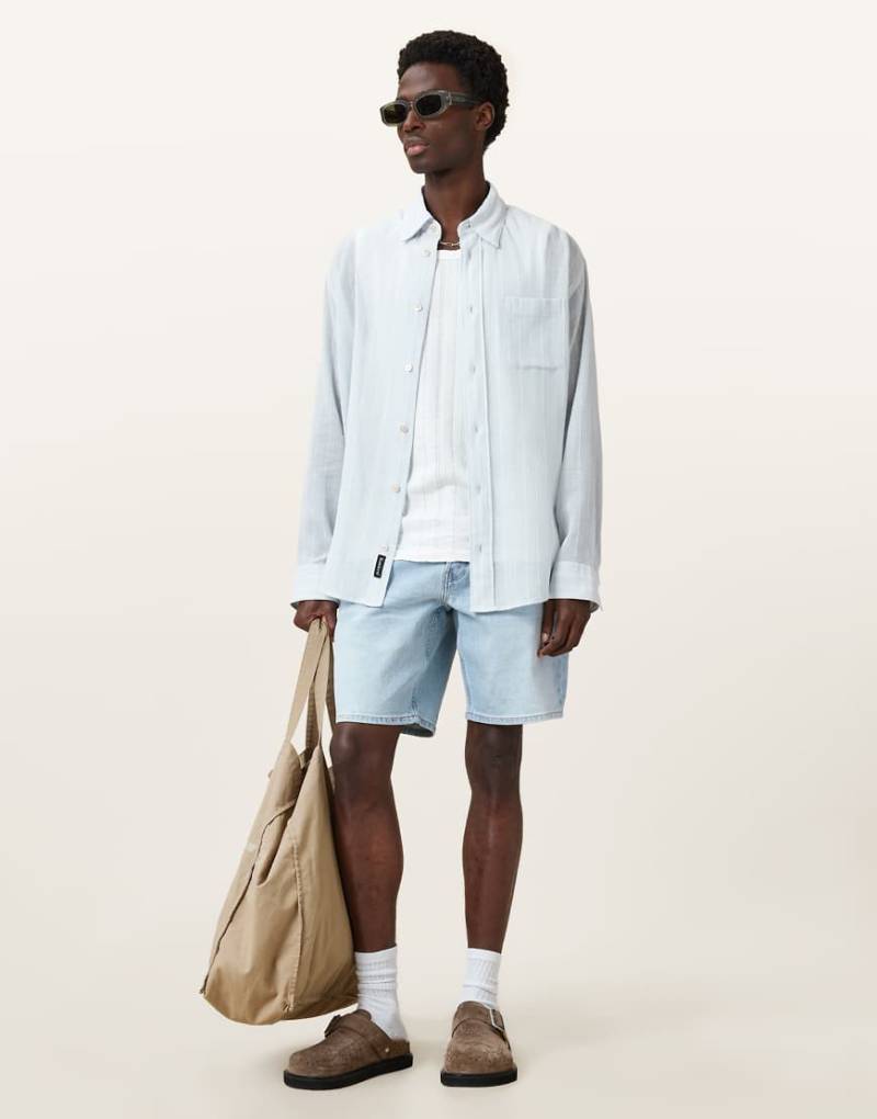 AllSaints - Switch - Shorts in hellem Indigoblau von AllSaints