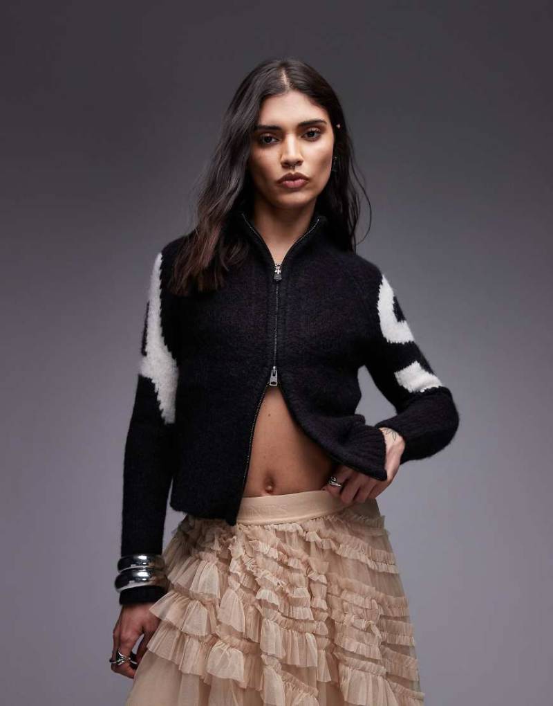 AllSaints - Sylvie - Strickjacke in Schwarz von AllSaints