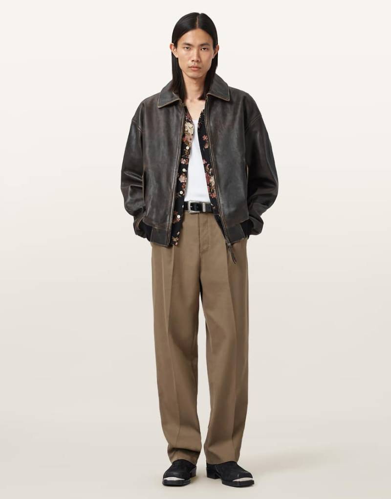 AllSaints - Tallis - Gerade geschnittene Hose in Baked-Braun-Brown von AllSaints