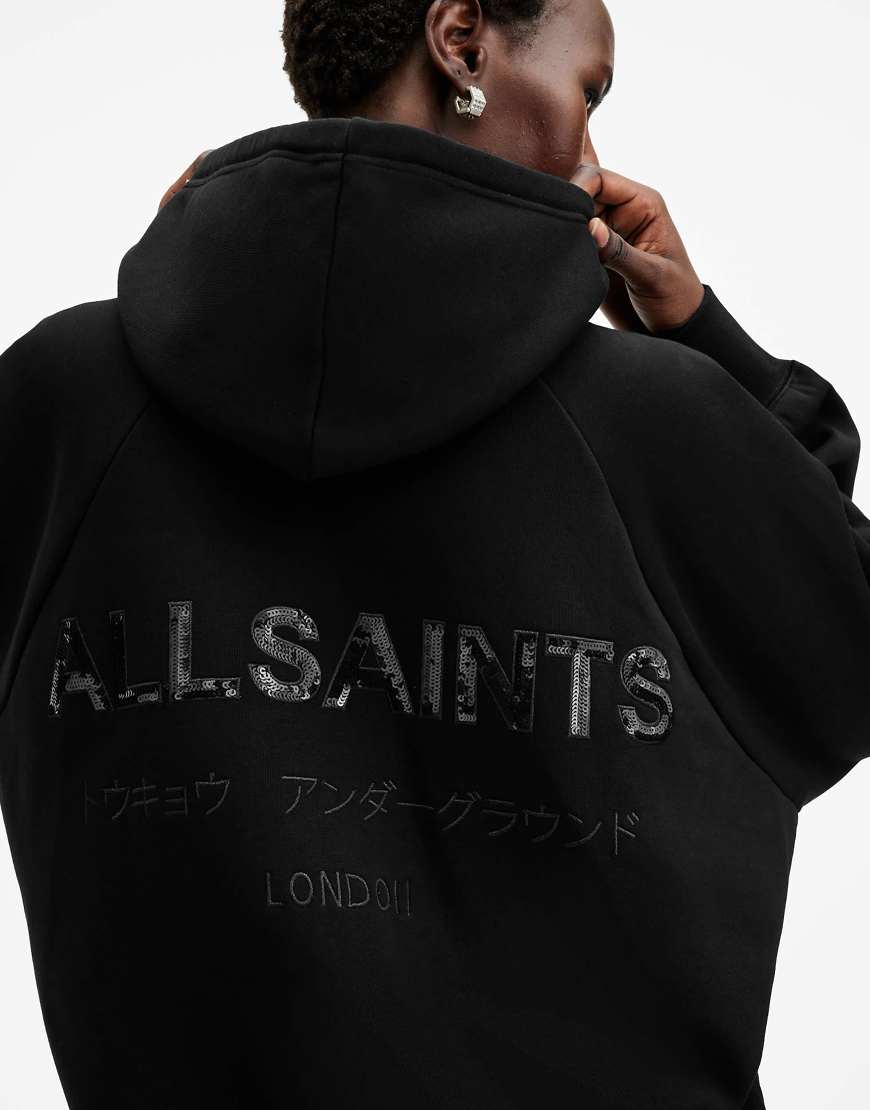 AllSaints - Talon Undrgrnd - Kapuzenpullover in Schwarz von AllSaints