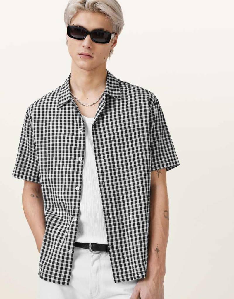 AllSaints - Tawney - Kurzärmliges Hemd in Schwarz von AllSaints