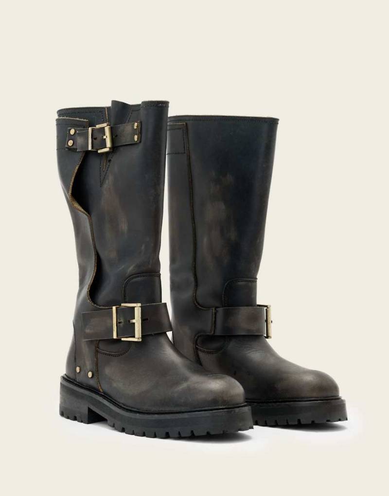 AllSaints - Tay - Bikerstiefel in Dunkelbraun-Brown AllSaints - Tay - Bikerstiefel in Dunkelbraun-Brown von AllSaints