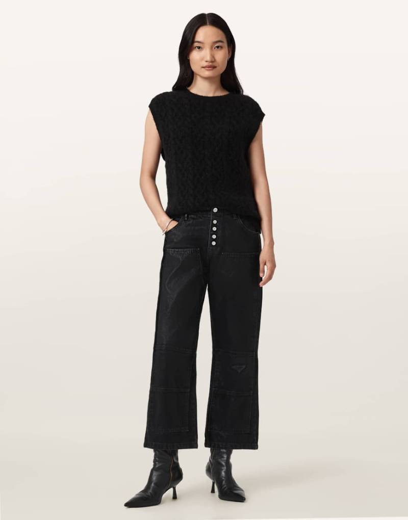 AllSaints - Tay - Carpenter-Jeans in beschichtetem Schwarz von AllSaints