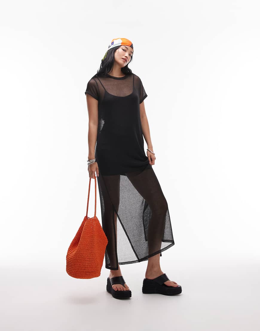 AllSaints - Thea - Glitzerndes Kleid in Schwarz von AllSaints