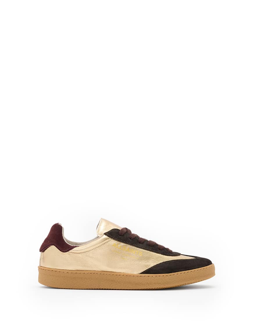 AllSaints - Thelma - Metallic-Sneaker in Gold/Braun-Gelb von AllSaints