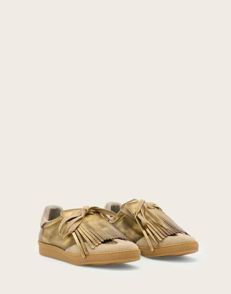AllSaints - Thelma - Schuhe in Antikgold mit Fransen-Gelb von AllSaints