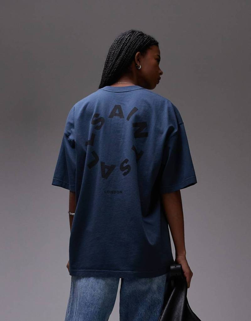 AllSaints - Tierra - Oversize-T-Shirt in Maschinenblau von AllSaints