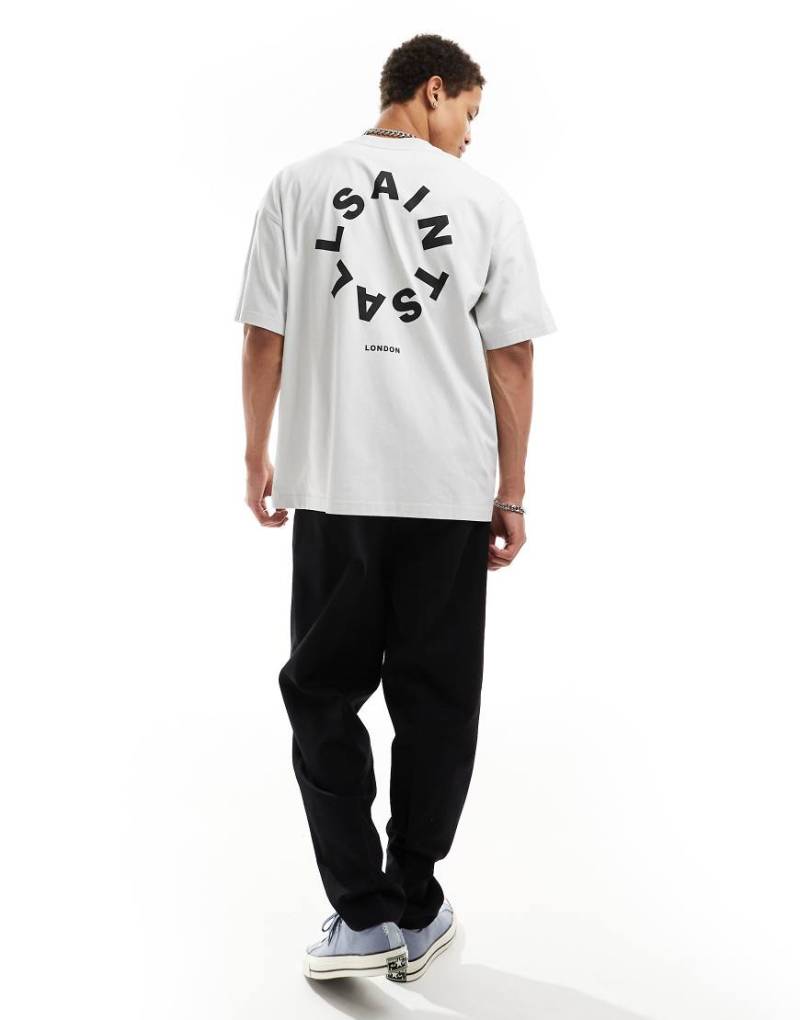 AllSaints - Tierra - Oversize-T-Shirt in kühlem Grau von AllSaints