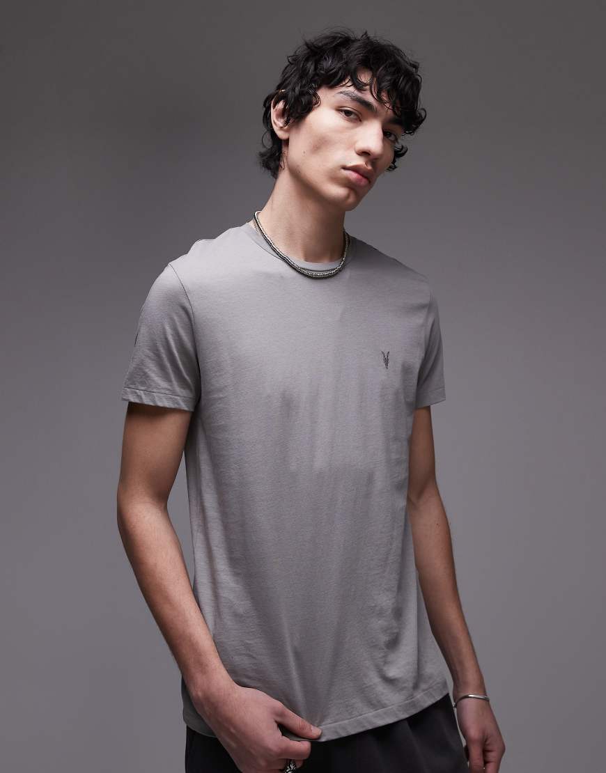AllSaints - Tonic - Kurzärmliges T-Shirt in Fossil-Grün mit Rundhalsausschnitt-Schwarz AllSaints - Tonic - Kurzärmliges T-Shirt in Fossil-Grün mit Rundhalsausschnitt-Schwarz von AllSaints