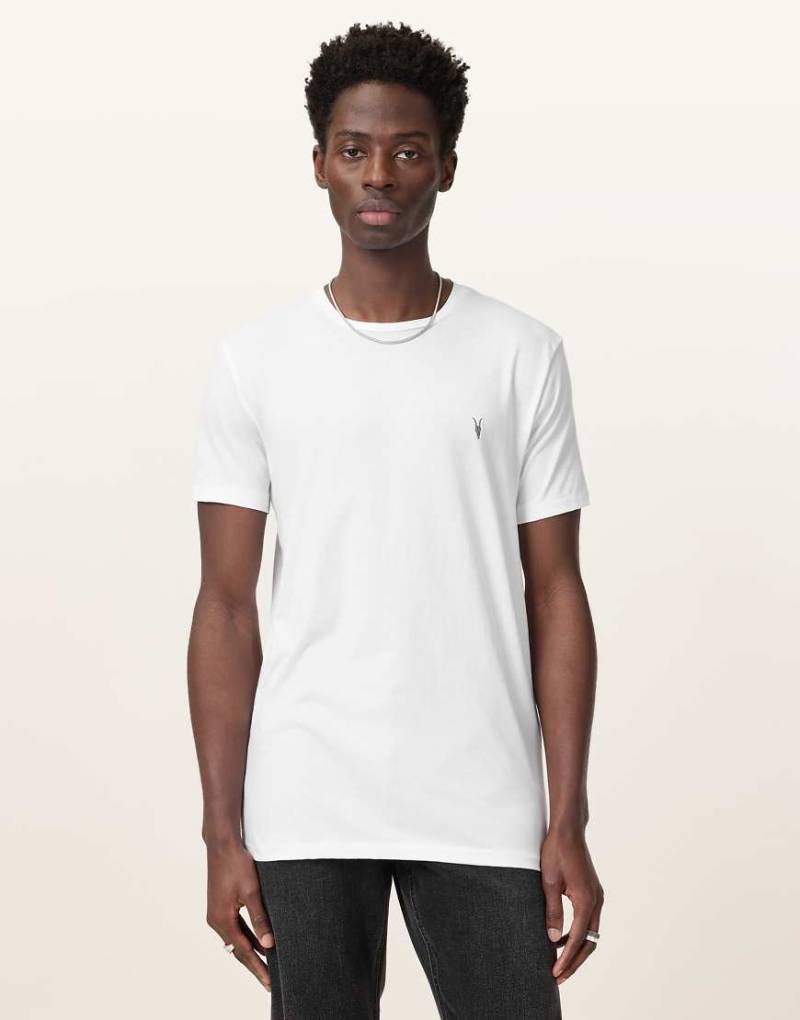 AllSaints - Tonic - Kurzärmliges T-Shirt in optischem Weiß mit Rundhalsausschnitt von AllSaints