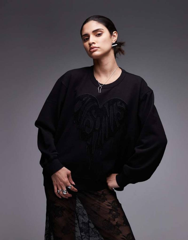 AllSaints - Trip Piper - Sweatshirt in Schwarz von AllSaints