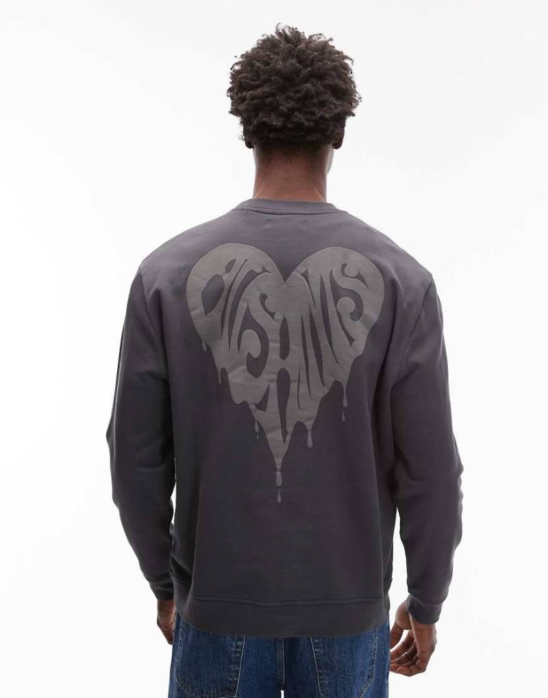 AllSaints - Trip - Sweatshirt in verwaschenem Schwarz mit Rundhalsausschnitt von AllSaints