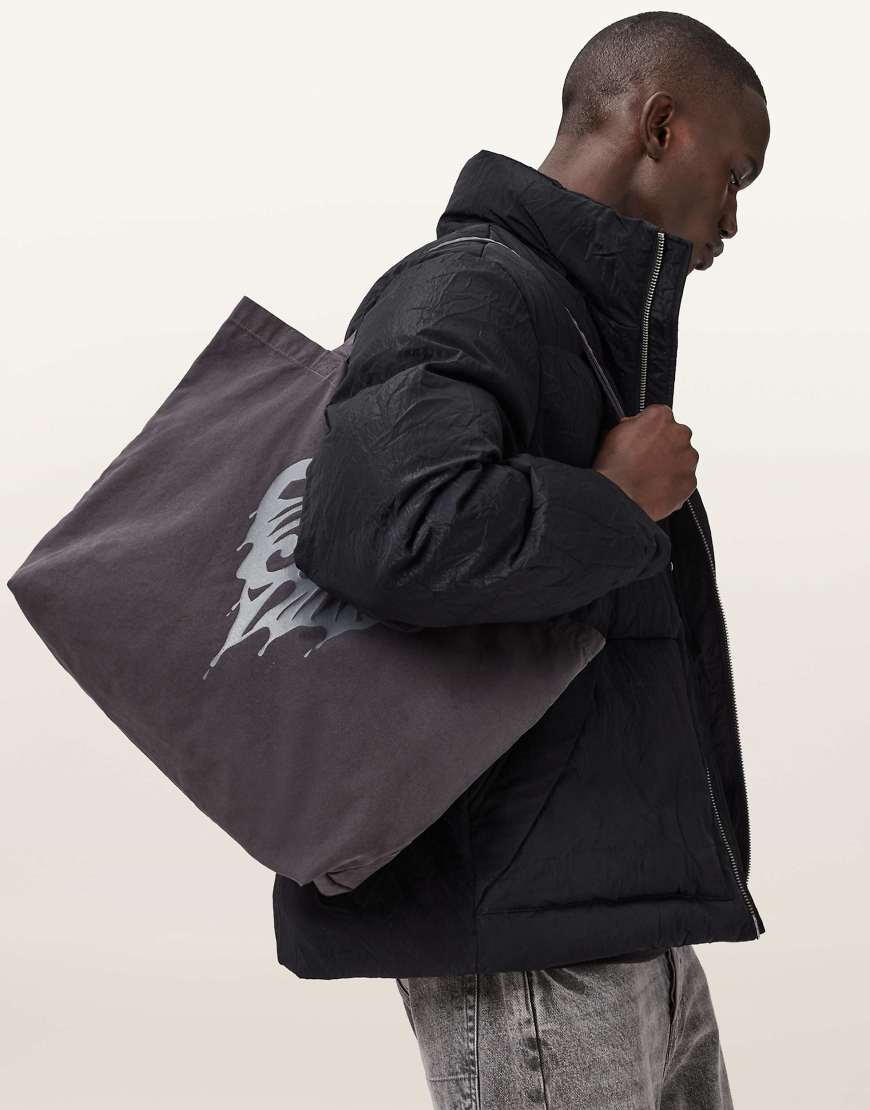 AllSaints - Tripp - Tragetasche in verwaschenem Schwarz von AllSaints