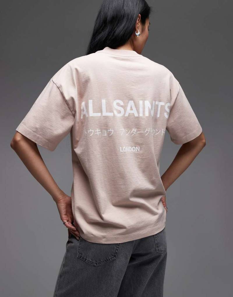 AllSaints - Underground Etta - T-Shirt in Zartrosa von AllSaints
