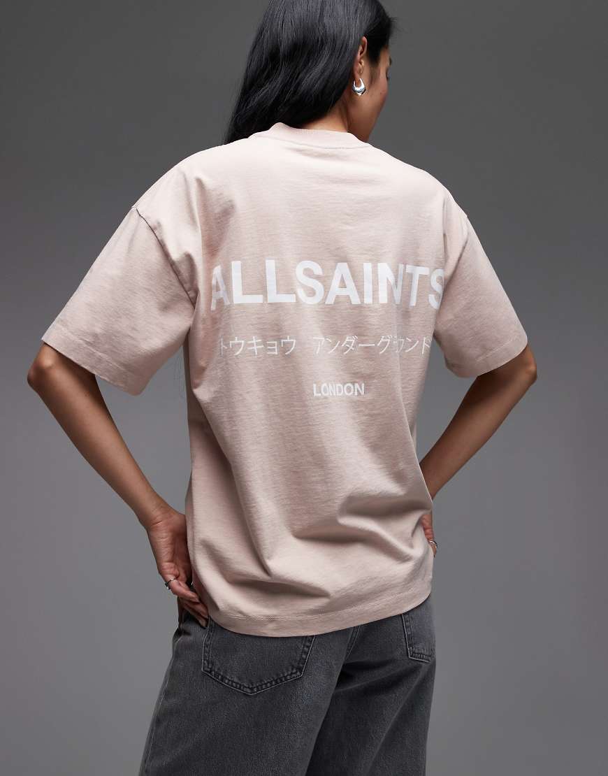 AllSaints - Underground Etta - T-Shirt in Zartrosa von AllSaints