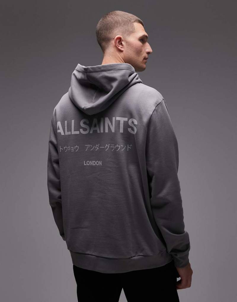 AllSaints - Underground - Kapuzenpullover in Grau von AllSaints
