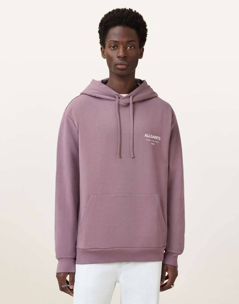 AllSaints - Underground Oth - Kapuzenpullover in Puce-Lila von AllSaints