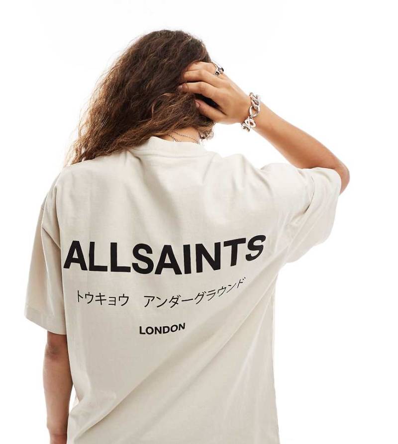 AllSaints x ASOS Exclusive - Underground - Oversize-T-Shirt in Hellbeige-Neutral AllSaints x ASOS Exclusive - Underground - Oversize-T-Shirt in Hellbeige-Neutral von AllSaints