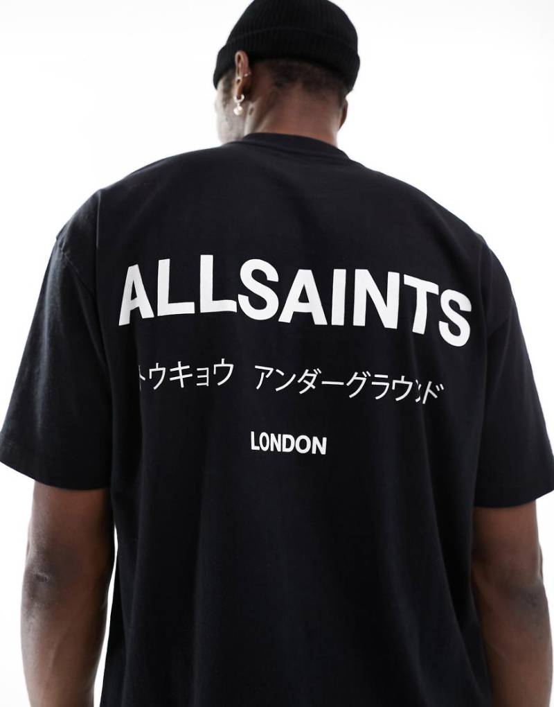 AllSaints - Underground - Oversize-T-Shirt in Schwarz von AllSaints